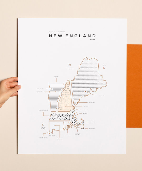 42 Pressed - 42P 42 Pressed New England Map Print