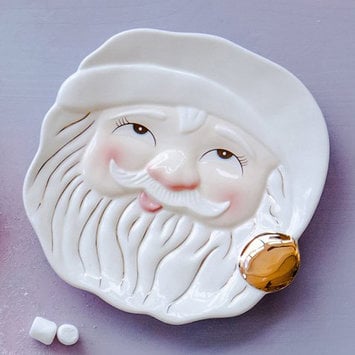 One Hundred 80 Degrees - 180 Papa Noel White Santa Cookie Plate