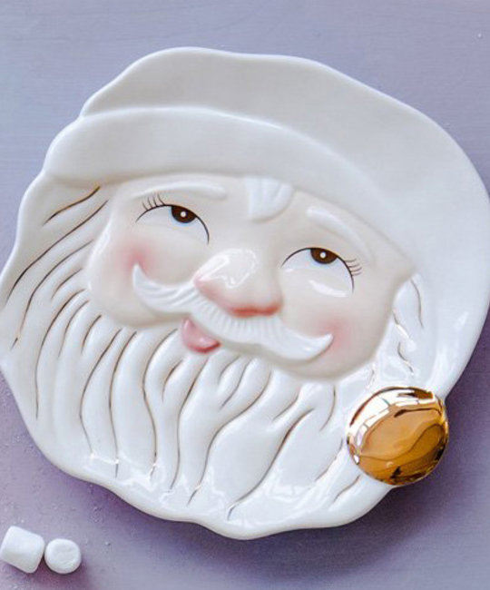 One Hundred 80 Degrees - 180 Papa Noel White Santa Cookie Plate