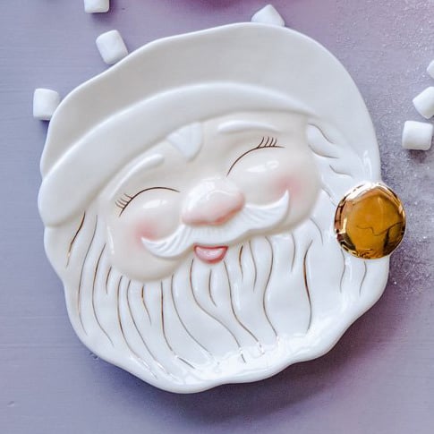 One Hundred 80 Degrees - 180 Papa Noel Sleepy White Santa Cookie Plate