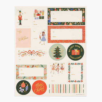 Rifle Paper Co - RP Rifle Paper Co Pack of 3 Nutcracker Stickers & Labels