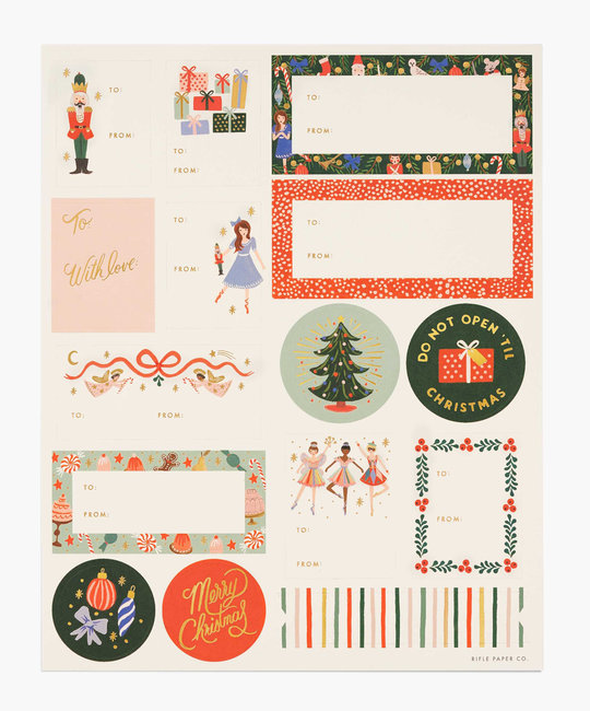 Rifle Paper Co - RP Rifle Paper Co Pack of 3 Nutcracker Stickers & Labels