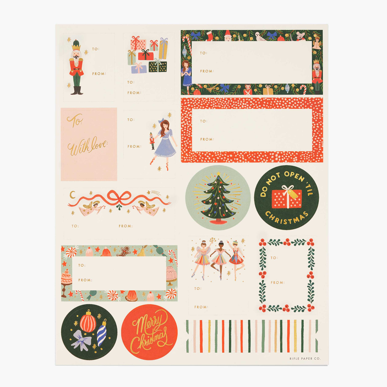 Rifle Paper Co - RP Rifle Paper Co Pack of 3 Nutcracker Stickers & Labels