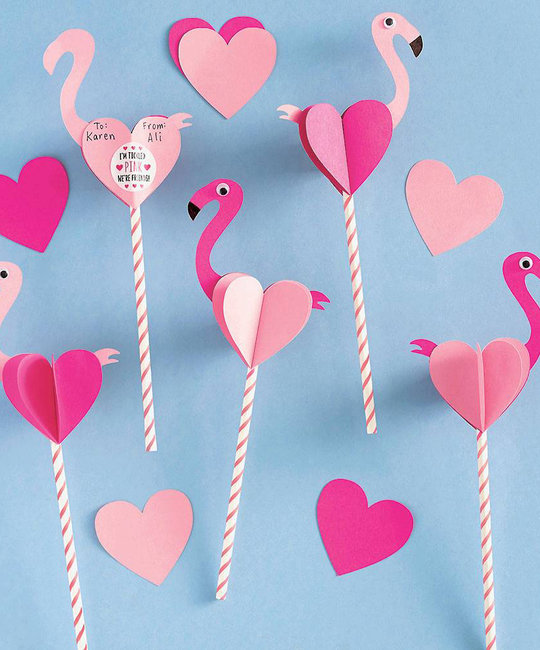 Waste Not Paper - WN Flamingo Valentine Card Kit - set of 24