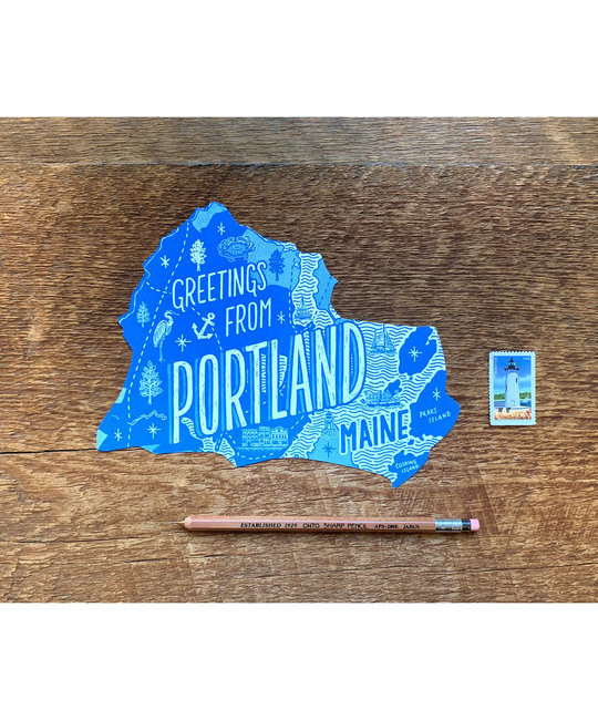 Noteworthy Paper and Press - NPP Greetings From Portland, Maine Postcard