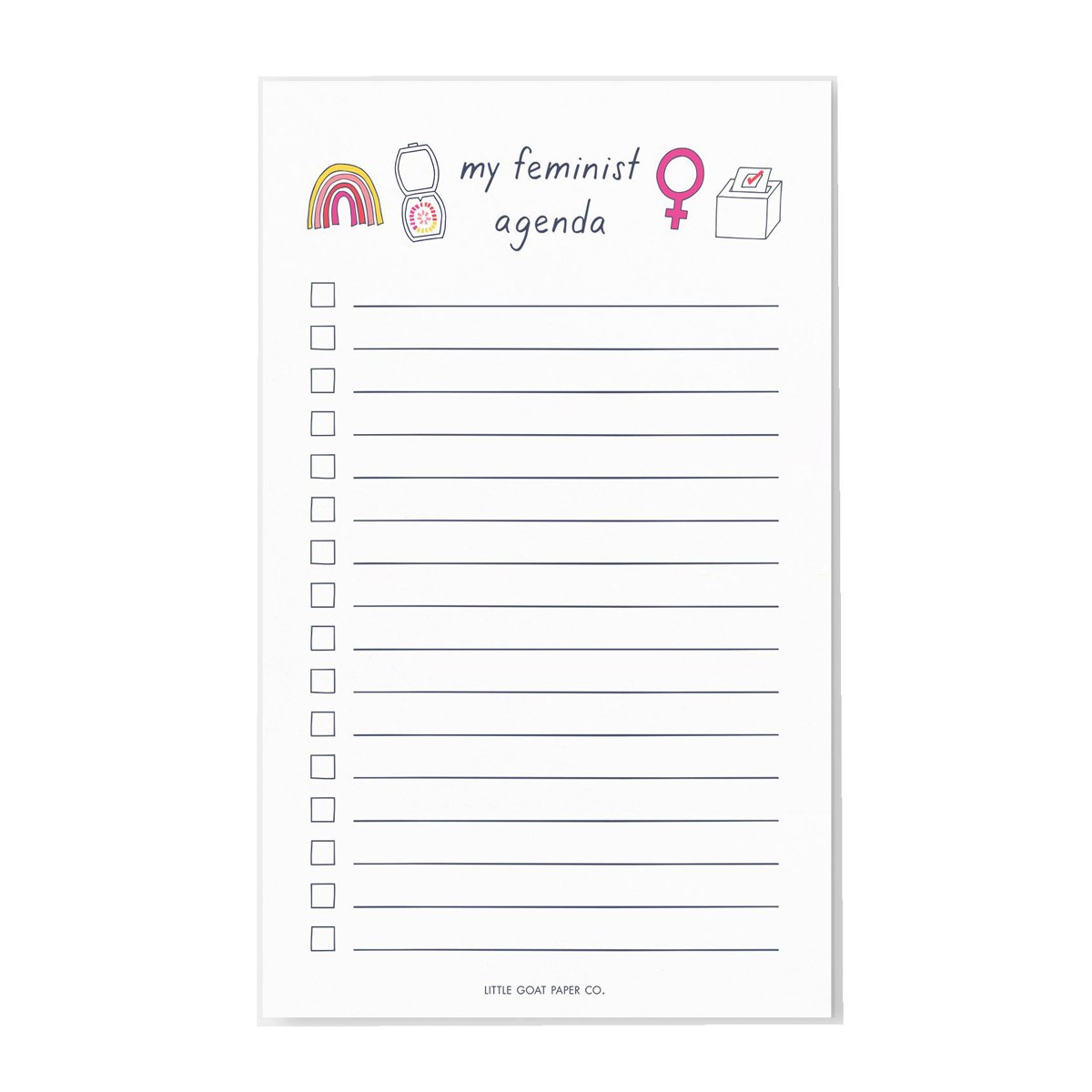 Tiny Hooray - TIH (formerly Little Goat, LG) My Feminist Agenda Note Pad