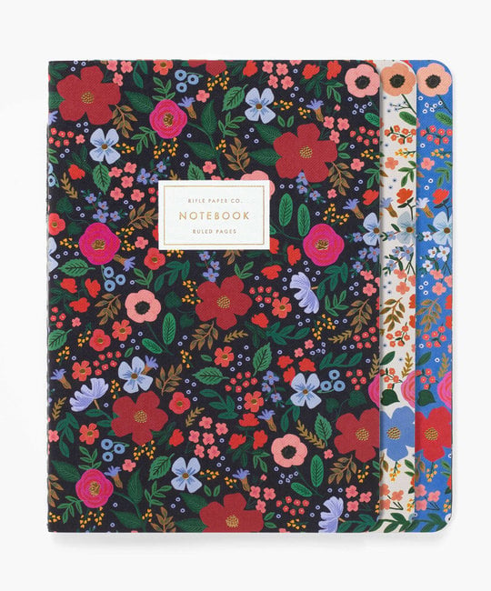 Rifle Paper Co - RP Rifle Paper - Wild Rose Stitched Notebooks, Set of 3