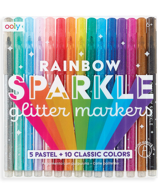 OOLY - OO Rainbow Sparkle Glitter Markers (set of 15)