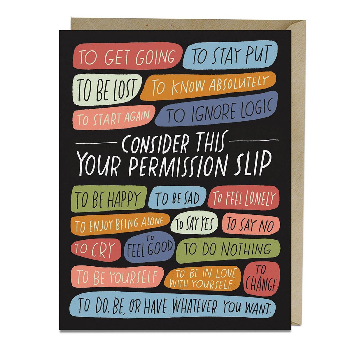 Emily McDowell Permission Slip Card - Gus and Ruby Letterpress
