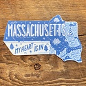 Noteworthy Paper and Press - NPP My Heart is in Massachusetts State Sticker