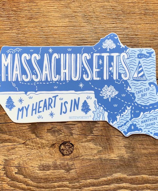 Noteworthy Paper and Press - NPP My Heart is in Massachusetts State Sticker