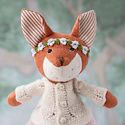 Hazel Village - HV Flora Fox in Ivory Sweater, Firefly Tutu and Pink Flower Crown By Hazel Village