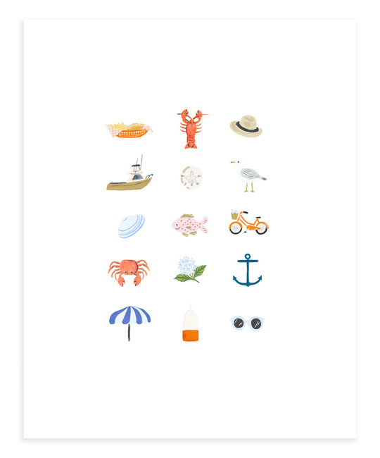 Rifle Paper Co - RP Rifle Paper Co - New England Things Print, 8 x 10 inch