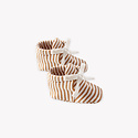 Quincy Mae - QM Quincy Mae - Ribbed Baby Booties in Walnut Stripe