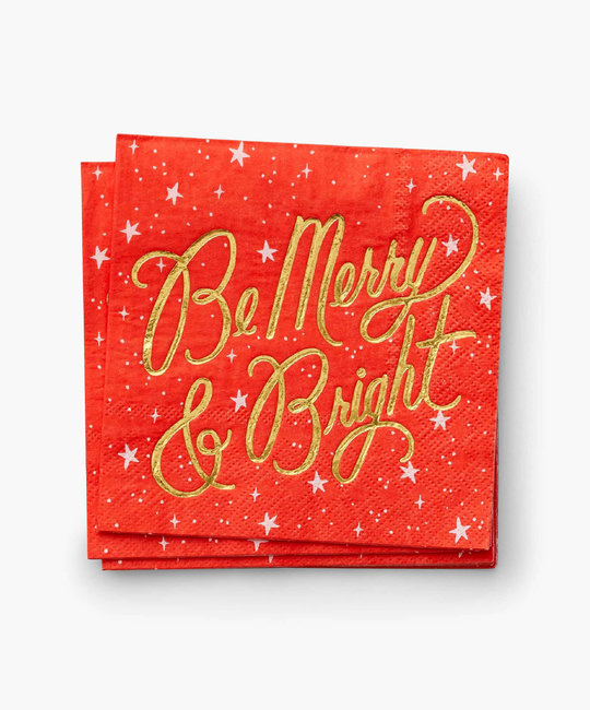 Rifle Paper Co - RP Rifle Paper Co - Merry & Bright Cocktail Napkins, set of 20