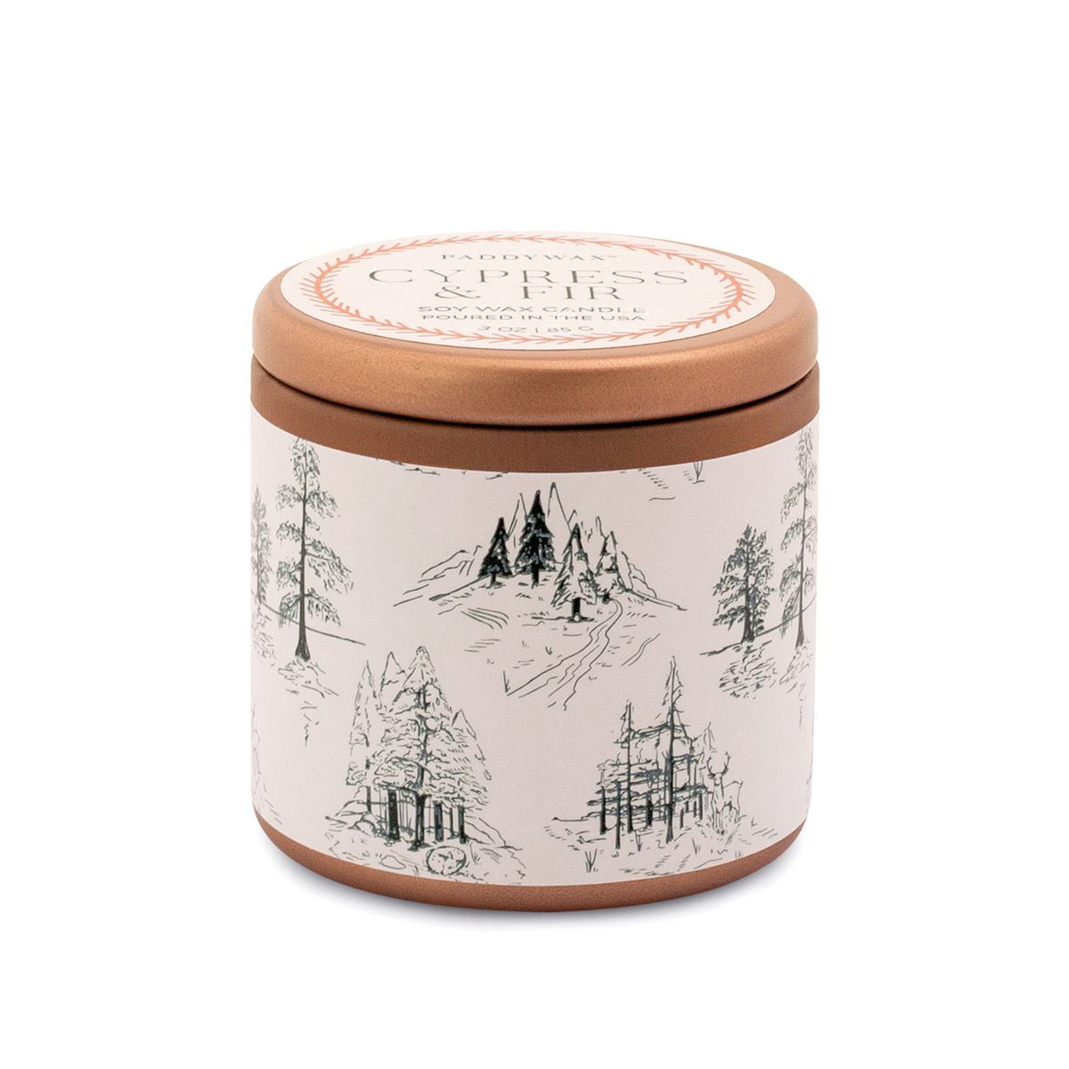Paddywax - PA Cypress & Fir 3oz. Tin White Label