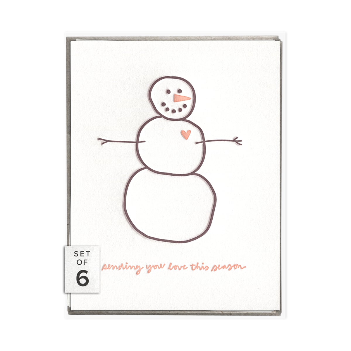 Ink Meets Paper - IMP Sending Love Snowman, Boxed Set of 6