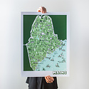 Brainstorm Print and Design - BS Brainstorm - Maine Map, 11 x 14 inch