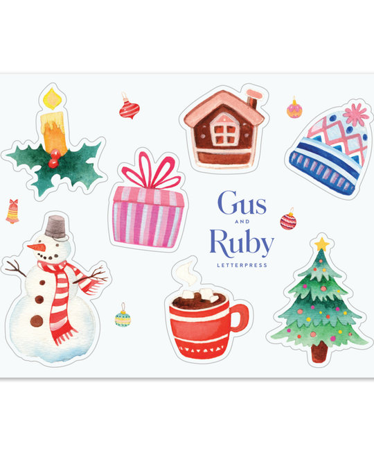 Gus and Ruby Letterpress - GR Gus & Ruby - Christmas  Sticker Sheet
