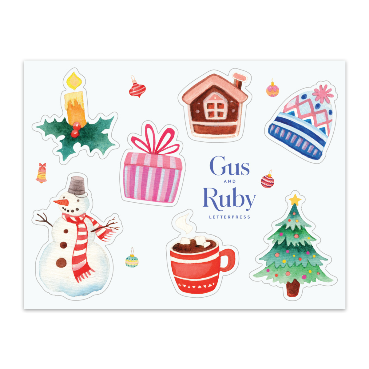 Gus and Ruby Letterpress - GR Gus & Ruby - Christmas  Sticker Sheet