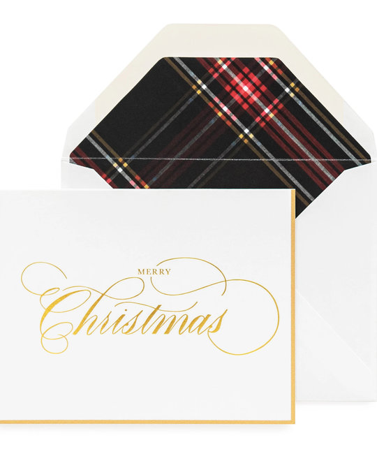 Sugar Paper Christmas Tartan Card Gus and Ruby Letterpress