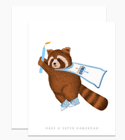 Dear Hancock - DH Super Hanukkah Red Panda Card