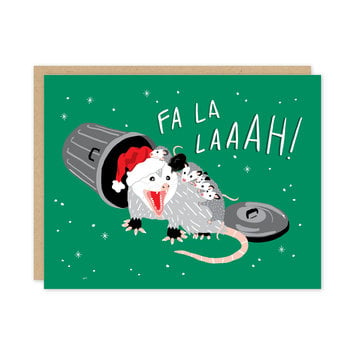 Party of One - POO Opossum Fa La Laaah! Holiday Card