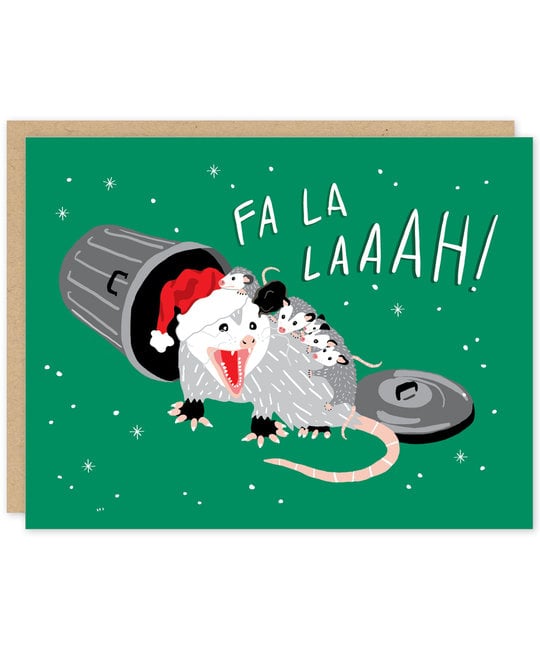 Party of One - POO Opossum Fa La Laaah! Holiday Card