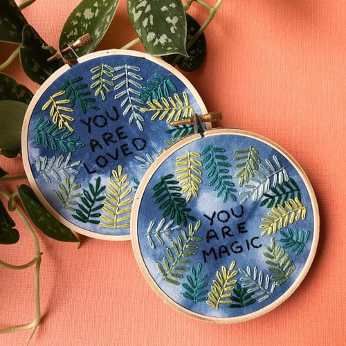 M Creative J - MCJ Positive Plants: You Are Loved Embroidery Wall Art