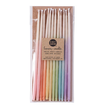 knot and bow Assorted Ombre Beeswax Tall Birthday Candles