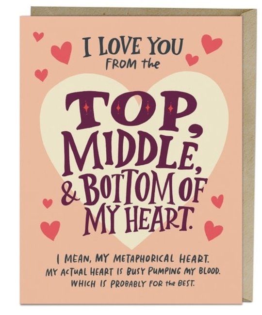 Em + Friends - EMM Top Middle Bottom Love Card