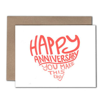 Power and Light Letterpress - PLL Easy Anniversary Card