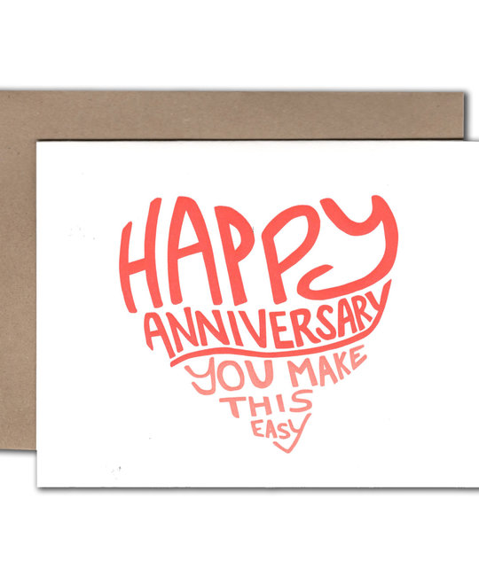 Power and Light Letterpress - PLL Easy Anniversary Card