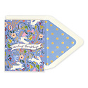 The First Snow - FIS Flowers and Rabbits Sending Love and Hugs Card