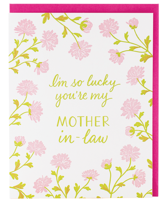 Smudge Ink - SI Pink Mums Mother In Law Mother's Day Card