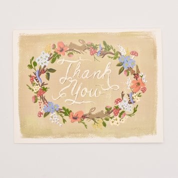 The First Snow - FIS Floral Wreath Thank You Card