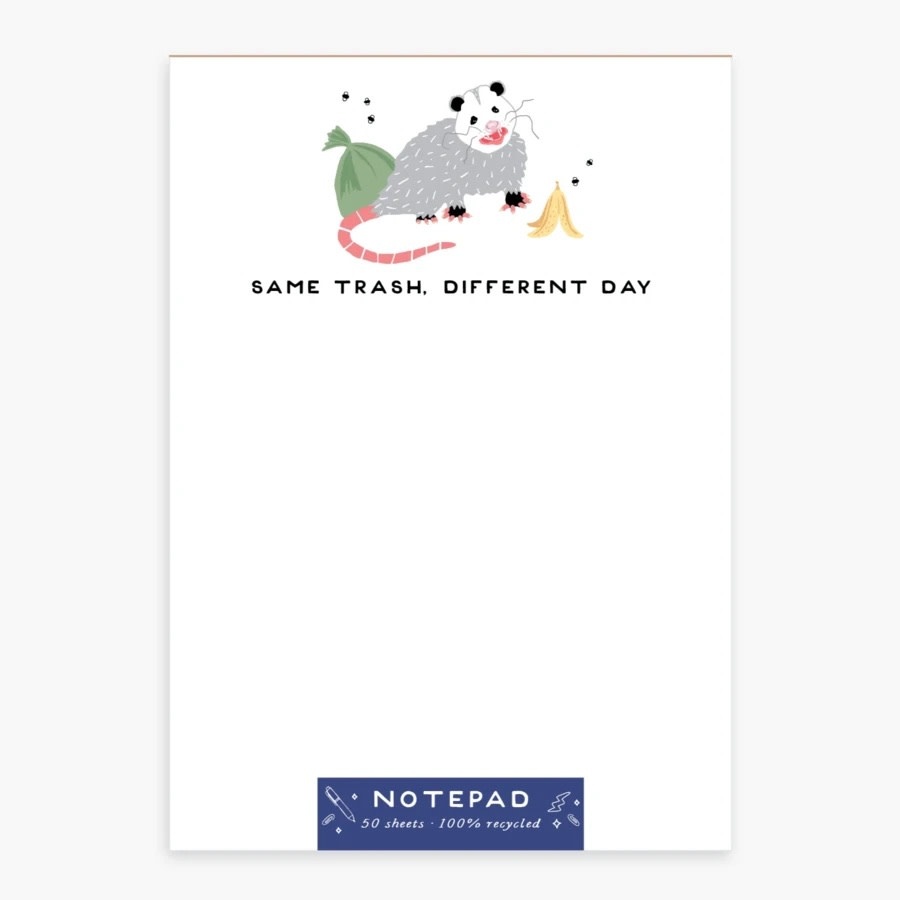 Party of One - POO Opossum Same Trash Notepad
