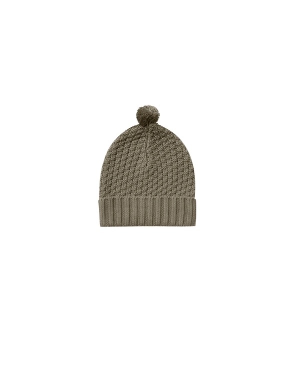 Quincy Mae - QM QM BA - Knit Pom Pom Beanie in Olive