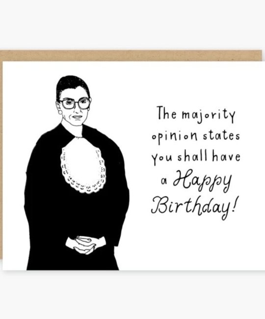 Party of One - POO RBG Birthday Card (Majority Opinion)