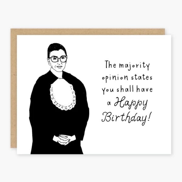 Party of One - POO RBG Birthday Card (Majority Opinion)