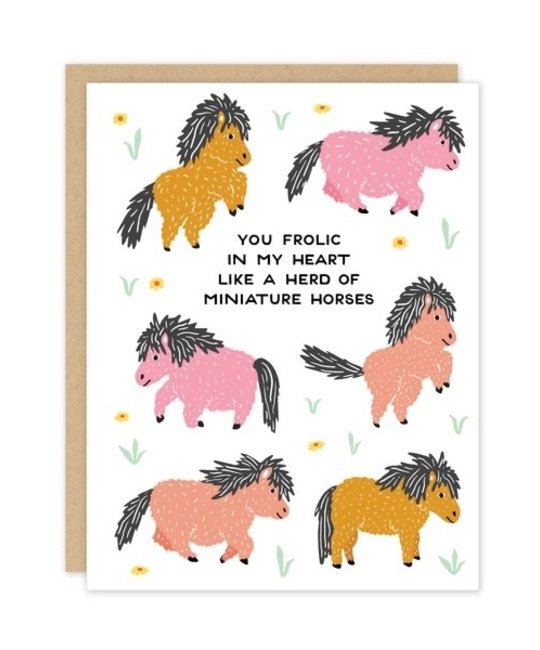 Party of One - POO Miniature Horses Love Card