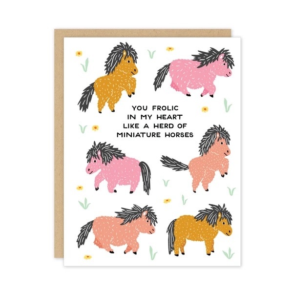 Party of One - POO Miniature Horses Love Card