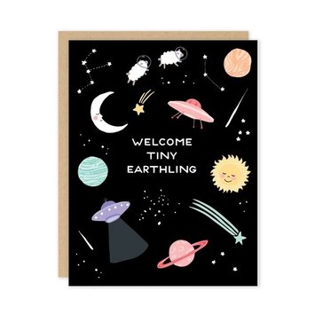 Party of One - POO Welcome Tiny Earthling New Baby Card