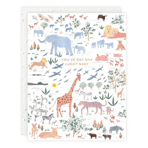 Seedlings - SED One Lucky Baby Jungle Animals Card