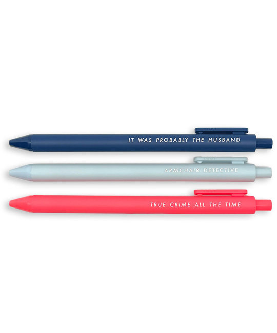 Tiny Hooray - TIH (formerly Little Goat, LG) Pens for True Crime Aficianados | Set of 3