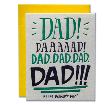 Ladyfingers Letterpress - LF Dad Yelling Happy Father's Day Card