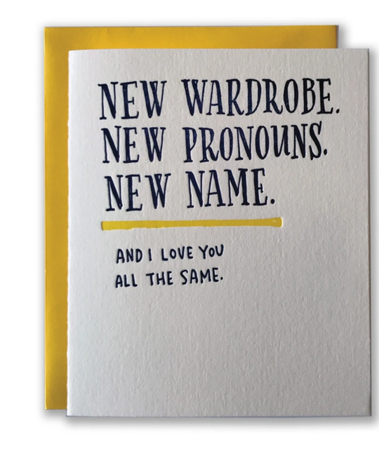 Ladyfingers Letterpress - LF New Pronouns Congratulations Card