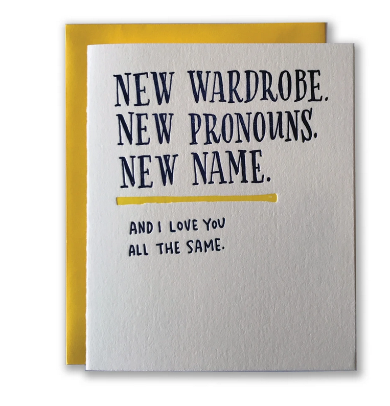 Ladyfingers Letterpress - LF New Pronouns Congratulations Card