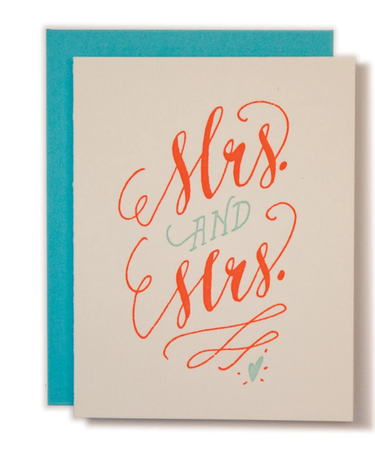 Ladyfingers Letterpress - LF Mrs and Mrs Wedding Card