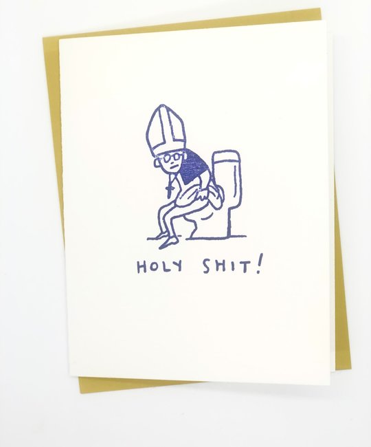 Ladyfingers Letterpress - LF Holy Shit! Greeting Card.